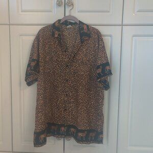 Rima Cheetah Women's Blouse, Size Large